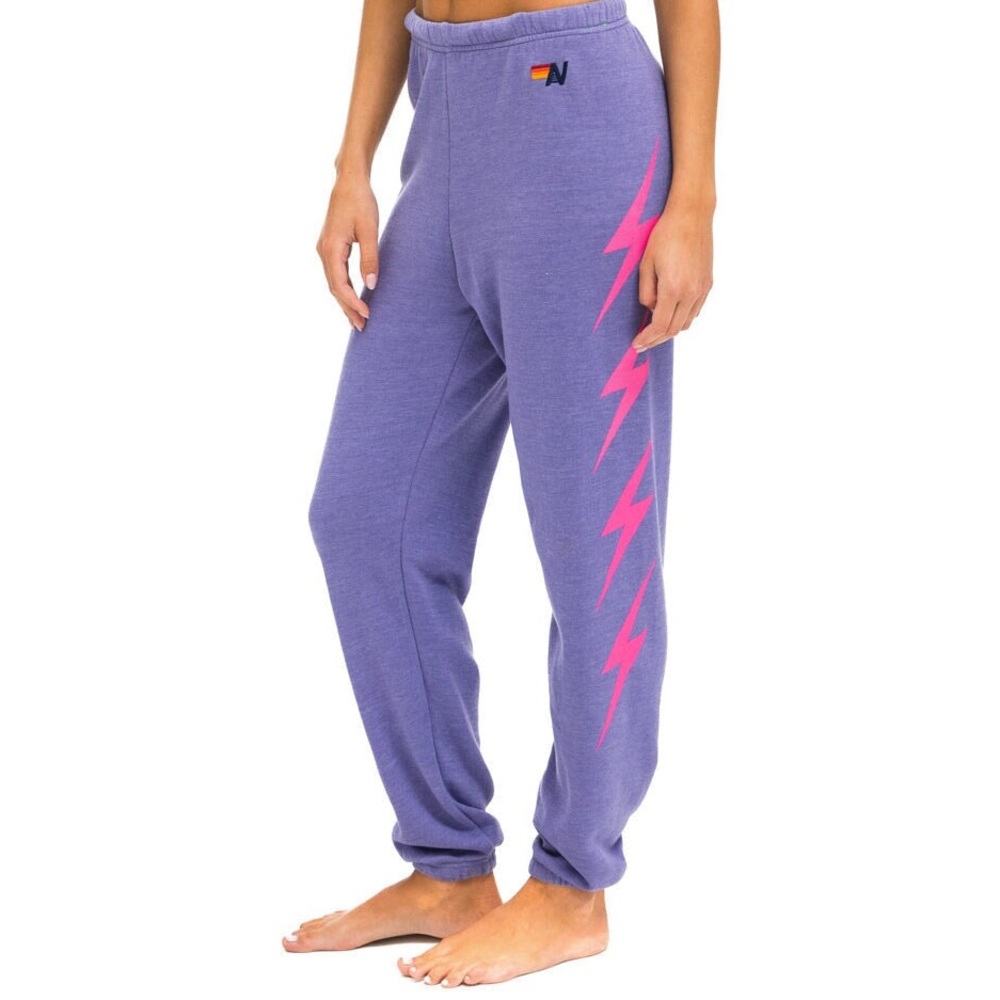 Aviator Nation bolt sweatpants - lavender and hot pink